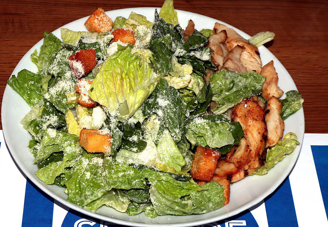 Chicken Caesar Salad Photo by Prayitno / Thank you for (12 millions +) view from Los Angeles, USA, CC BY 2.0 <https://creativecommons.org/licenses/by/2.0>, via Wikimedia Commons