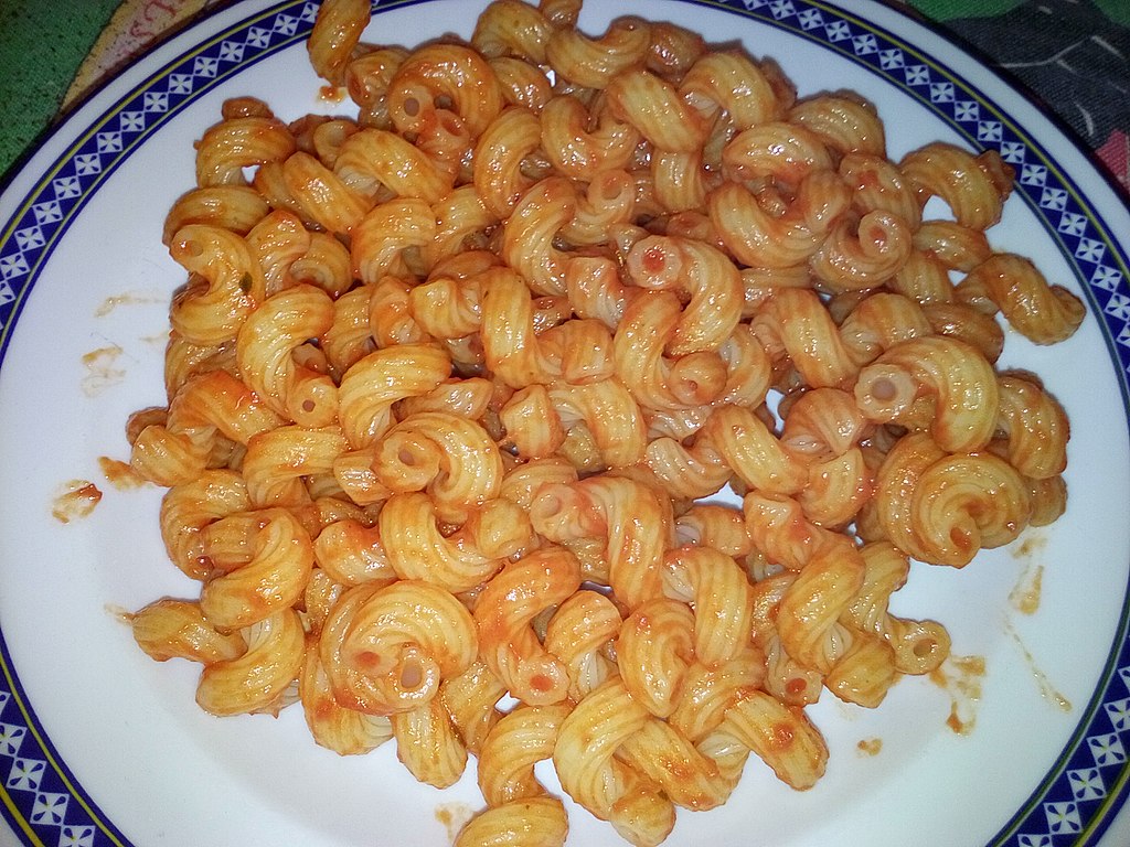 Cavatappi with Italian Chorizo Photo by Francesco Foglieri, CC BY-SA 3.0 <https://creativecommons.org/licenses/by-sa/3.0>, via Wikimedia Commons