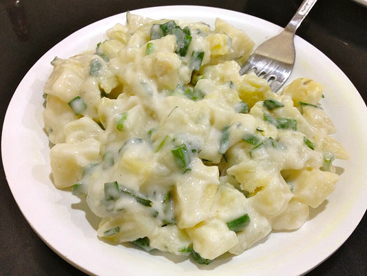 Potato Salad Photo by SajjadF, CC BY-SA 3.0 <https://creativecommons.org/licenses/by-sa/3.0>, via Wikimedia Commons