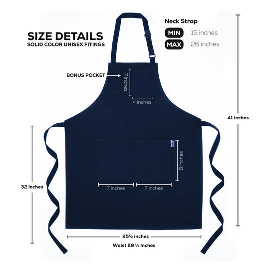 Classic Navy Blue Apron