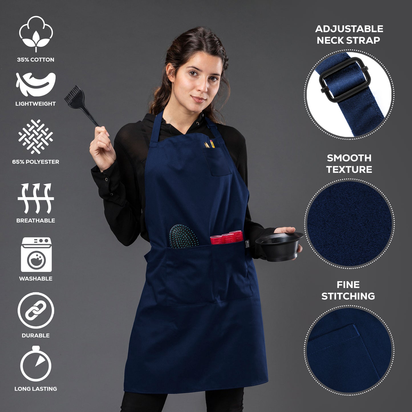 Classic Navy Blue Apron